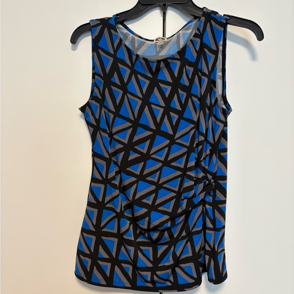 Anne Klein Blue Geometric Tank Top